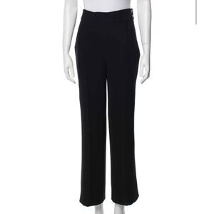 Carolina Herrera Womens Black High Waist Wide Leg Pants Size US 2 XS